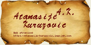 Atanasije Kuruzović vizit kartica
